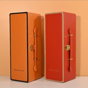 Luxury Orange/Red leather wine box